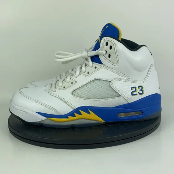 Nike Air Jordan 5 Retro 'Laney' 2013 White/Blue 136027-189 Men's Size 8 - Picture 8 of 12
